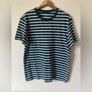 J.Crew Men’s Slub Cotton Short Sleeve Navy&White Stripe Crewneck T-shirt Large